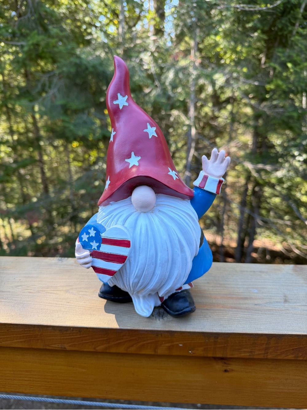 Patriotic Gnome Figurine - Red, White & Blue Home Party Decor
